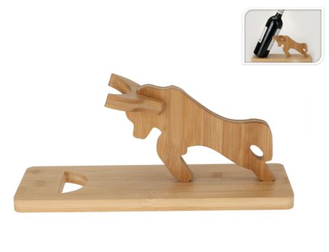 Αξεσουάρ Κρασιού Wine Bottle Holder Bull Bamboo Hz2006020