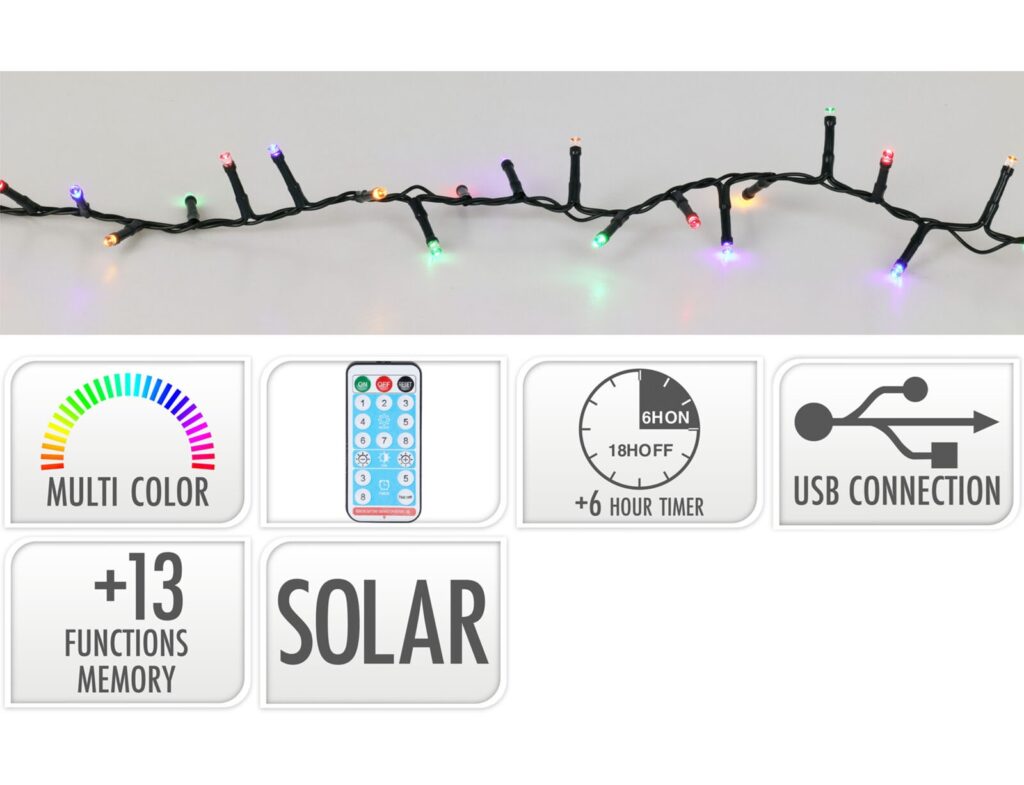 Χριστουγεννιάτικα Λαμπάκια Led Solar String 768Led Multi Aex100240