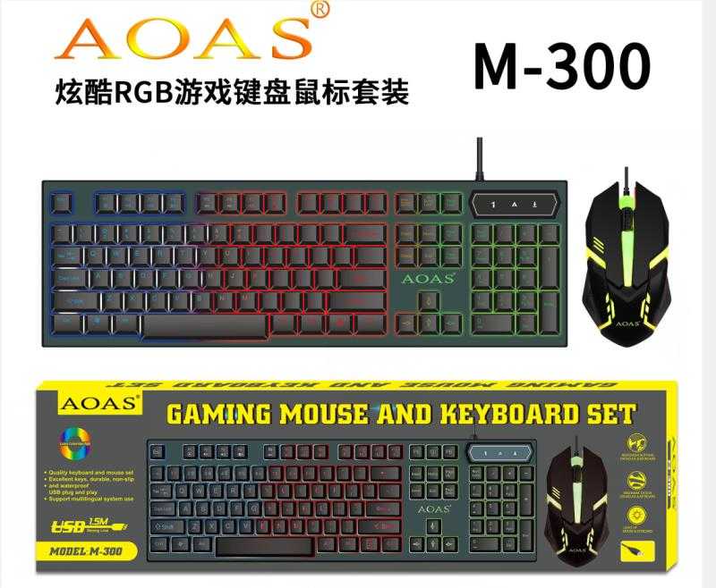 Ενσύρματο πληκτρολόγιο και ποντίκι - M300 - AOAS - 651237