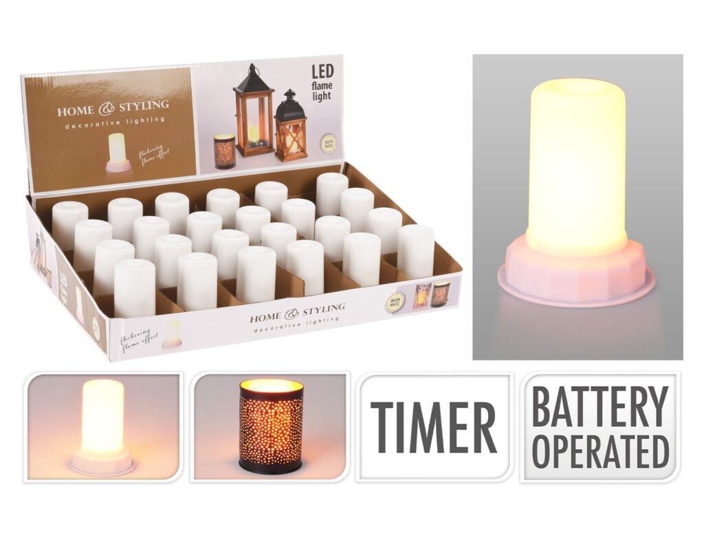 Φωτιστικά Μπαταρίας & Ηλιακά Led Lamp Flame Effect Timer Anx002000