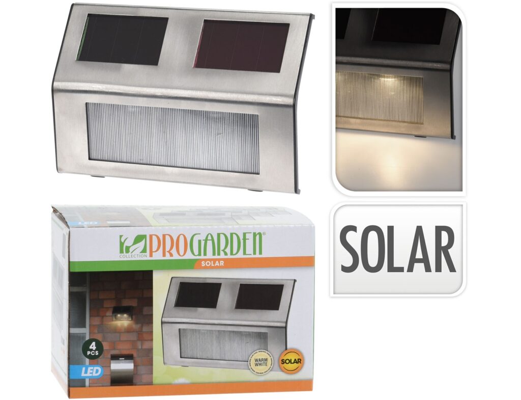 Φωτιστικά Μπαταρίας & Ηλιακά Solar Light Stainless Set 4Pcs Dt2100250