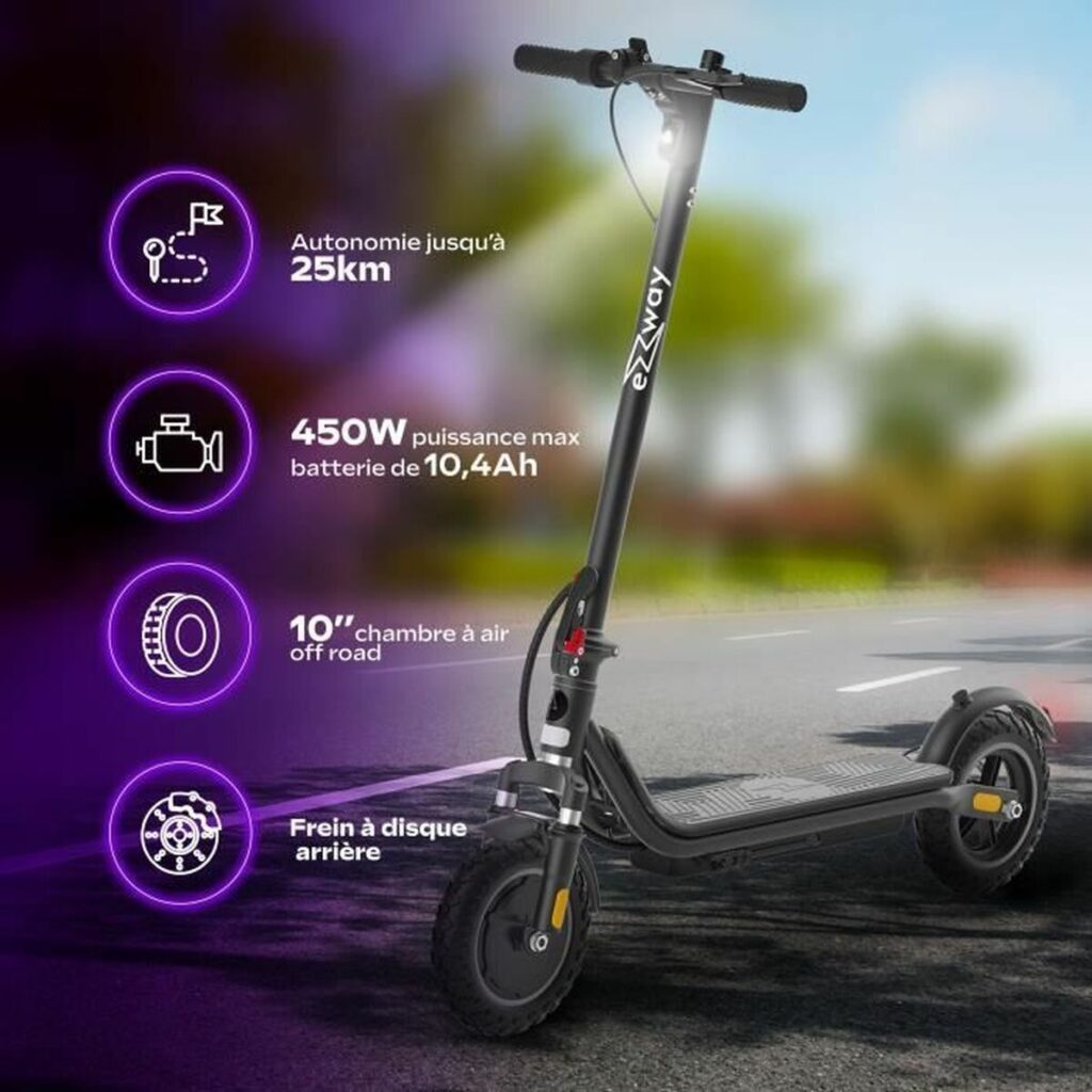 Ηλεκτρικό Σκούτερ EZWAY Μαύρο 450 W 25 km/h