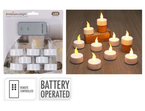 Κεριά Ατμοσφαιρικού Φωτισμού Led Tealight Set Of 8Pcs Ax5991650