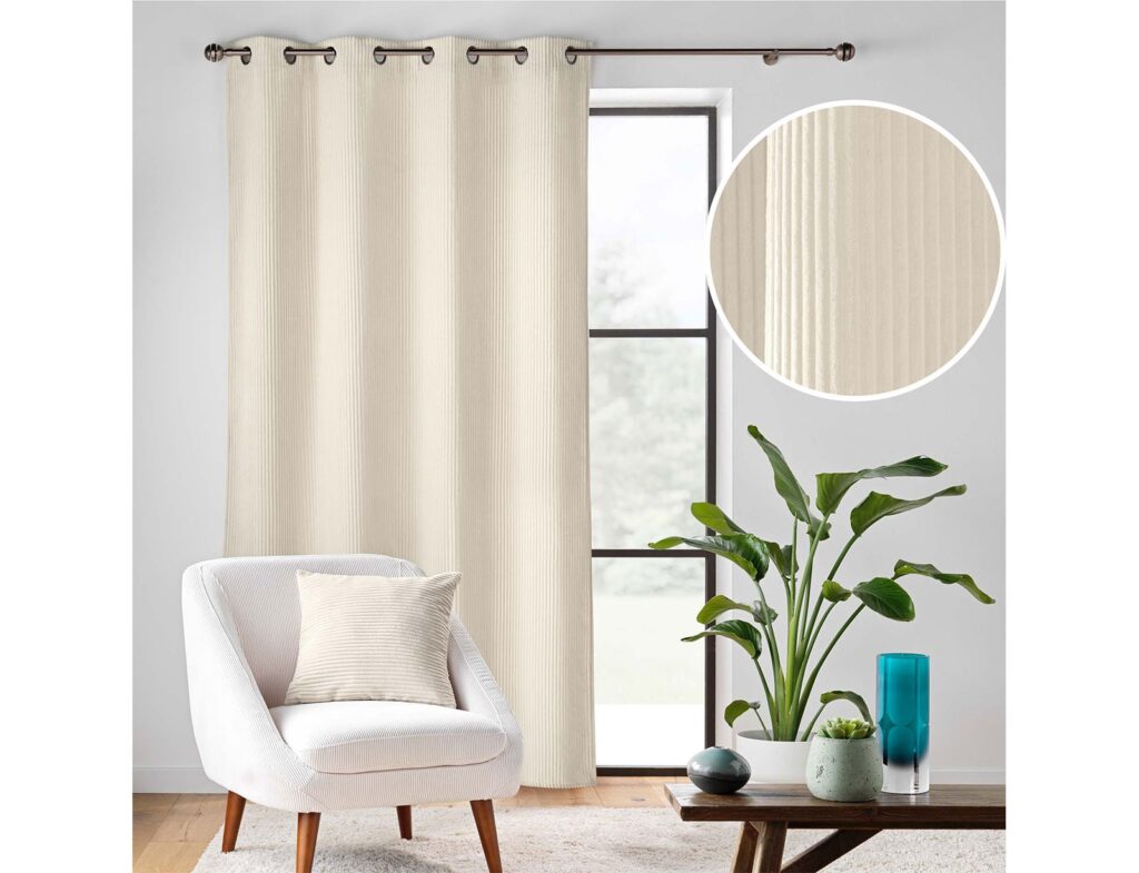 Κουρτίνες & Κουρτινόξυλα Curtain With Eyelets 140 X 260 Cm Embossed Velvet