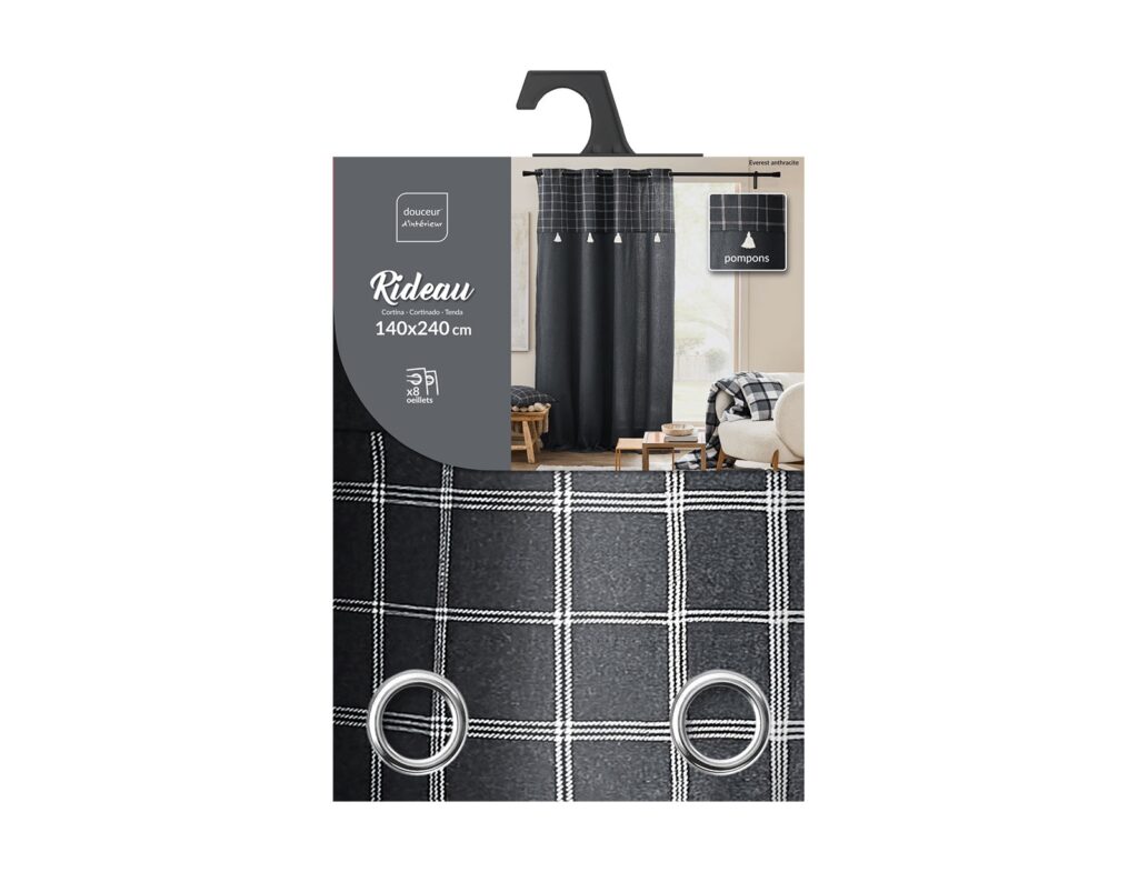 Κουρτίνες & Κουρτινόξυλα Curtain With Eyelets 140X240 Cm Cotton/Pes+Top Wov