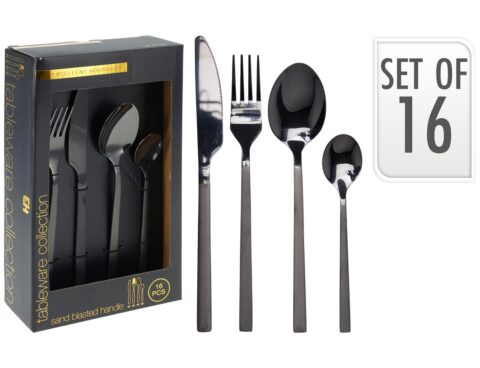 Μαχαιροπίρουνα Cutlery Set 16Pcs Black Clr Cc4101000