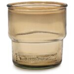 Ποτήρια, Κούπες & Κανάτες Ποτηρι Glass Drops Ribbed 9Cm 300Cc Cinnamon