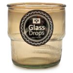 Ποτήρια, Κούπες & Κανάτες Ποτηρι Glass Drops Ribbed 9Cm 300Cc Cinnamon