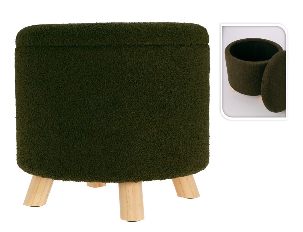 Σκαμπό & Πουφ Storage Stool Teddy 40Cm Green Aak400240