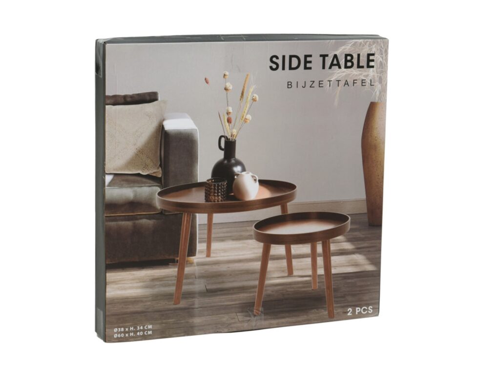 Τραπεζάκια Σαλονιού Side Table Round Set 2Pcs Kr8200310
