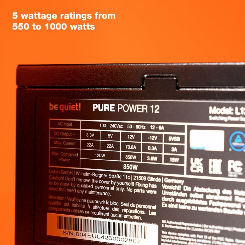 Τροφοδοσία Ρεύματος Be Quiet! BP001EU ATX 550 W 80 Plus Gold