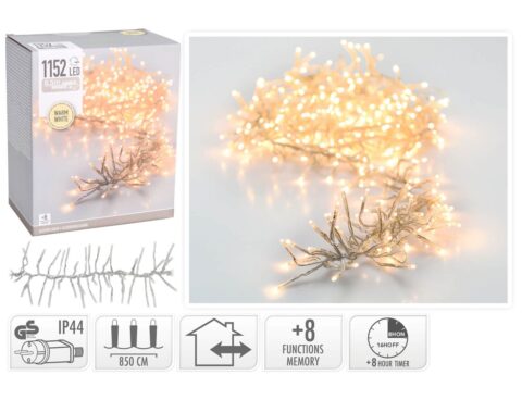 1152 Led Φωτάκια - 8.4 Μέτρα - Χρονοδιακόπτης - Θερμό Λευκό