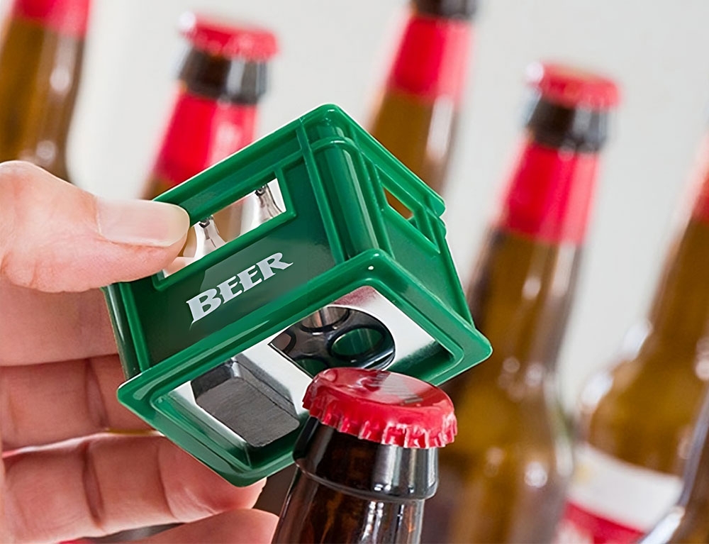 Ανοιχτήρια Χειρός Bottle Opener, Beerbox, Plastic, Iron, Red 2 6X6X6