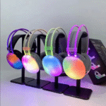 Ασύρματα ακουστικά Bluetooth LED - Headphones - PG580 - RGB - 212058 - Pink