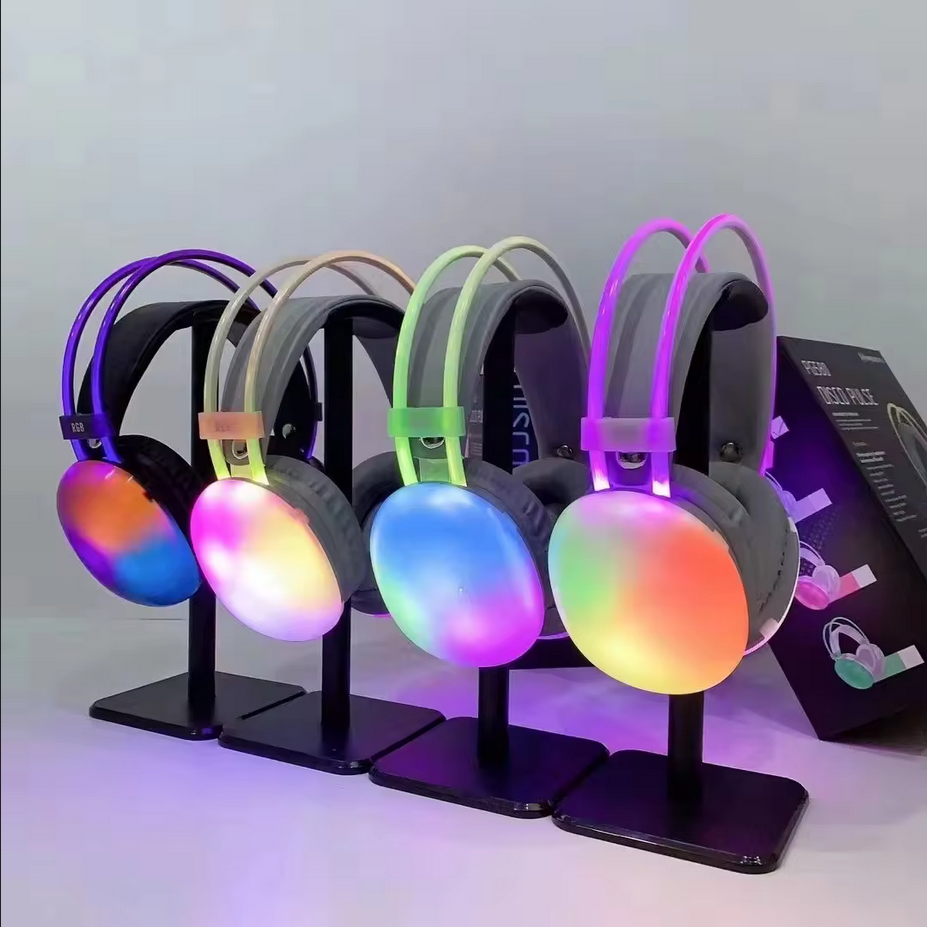 Ασύρματα ακουστικά Bluetooth LED - Headphones - PG580 - RGB - 212058 - Pink