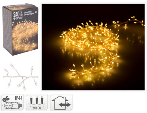 Χριστουγεννιάτικα Λαμπάκια Led Silverwire 240Led Ww Cluster Ax8717020