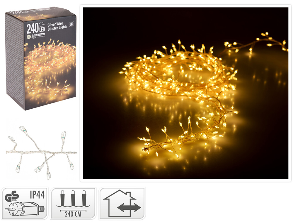 Χριστουγεννιάτικα Λαμπάκια Led Silverwire 240Led Ww Cluster Ax8717020