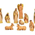 Χριστουγεννιάτικες Φιγούρες Crib Set Of 10, Made Of Poly Colorful (H) 6-23Cm