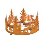 Διακόσμηση & Deco Σε Εορταστικό Πνεύμα Advent Wreath Winter Forest, Rusty Finish Tealight