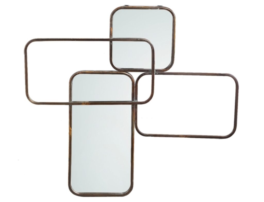 Διακοσμητικοί Καθρέφτες Ptmd Mirror Feron Iron Frame Rectangles 84 Cm