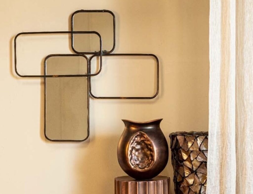 Διακοσμητικοί Καθρέφτες Ptmd Mirror Feron Iron Frame Rectangles 84 Cm