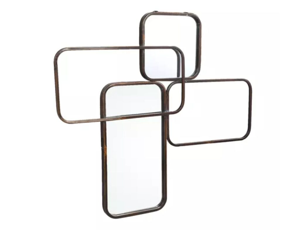 Διακοσμητικοί Καθρέφτες Ptmd Mirror Feron Iron Frame Rectangles 84 Cm