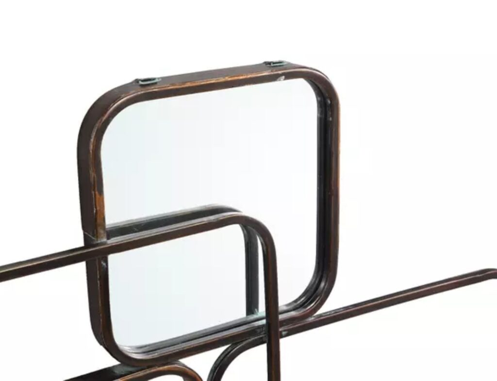 Διακοσμητικοί Καθρέφτες Ptmd Mirror Feron Iron Frame Rectangles 84 Cm