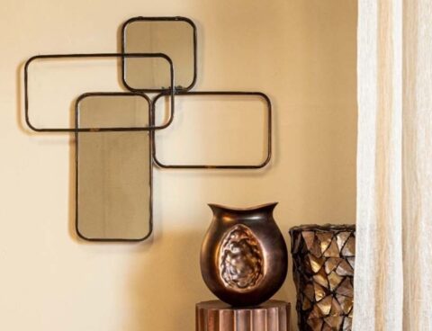 Διακοσμητικοί Καθρέφτες Ptmd Mirror Feron Iron Frame Rectangles 84 Cm