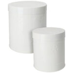 Δοχεία Τροφίμων Storage Tin Set H &Amp; S Collection Shiny White Fz190