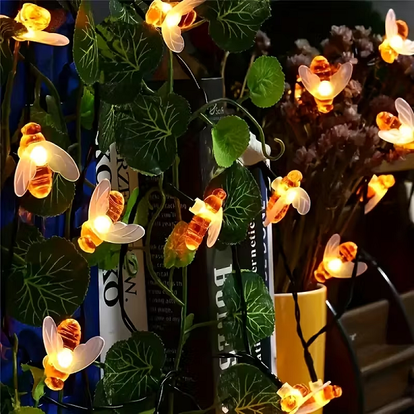 Ηλιακή γιρλάντα φωτισμού LED - Μέλισσα - 5m+1m - 20D - 152806 - Warm White