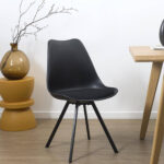 Καρέκλες & Πολυθρόνες Chair Pp With Cushion Atom Black M4 Hd0483