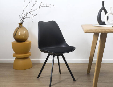 Καρέκλες & Πολυθρόνες Chair Pp With Cushion Atom Black M4 Hd0483