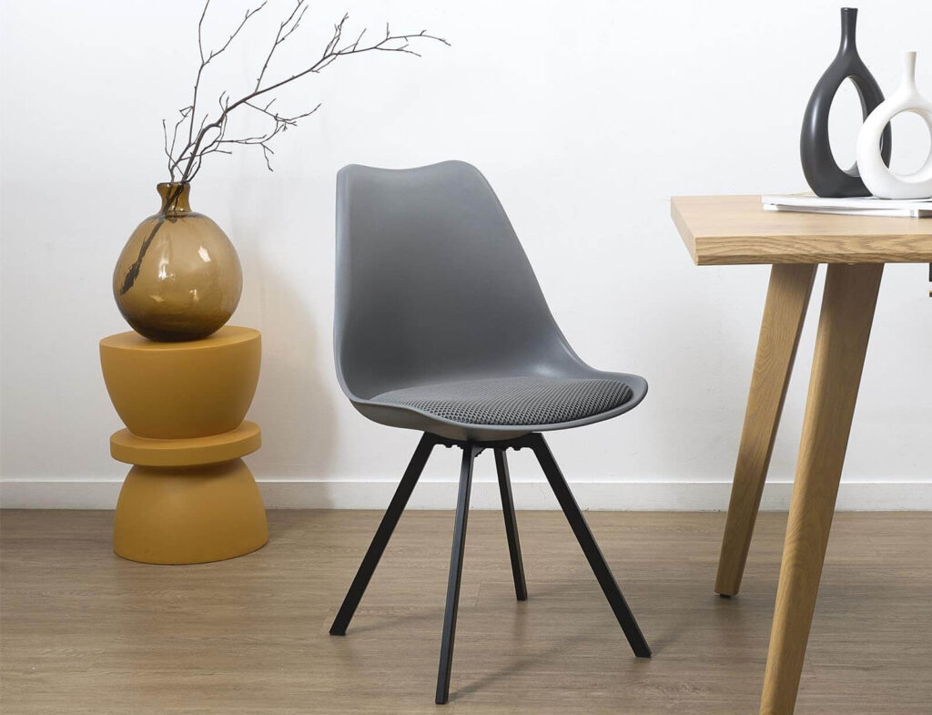 Καρέκλες & Πολυθρόνες Chair Pp With Cushion Atom Grey M4 Hd0484