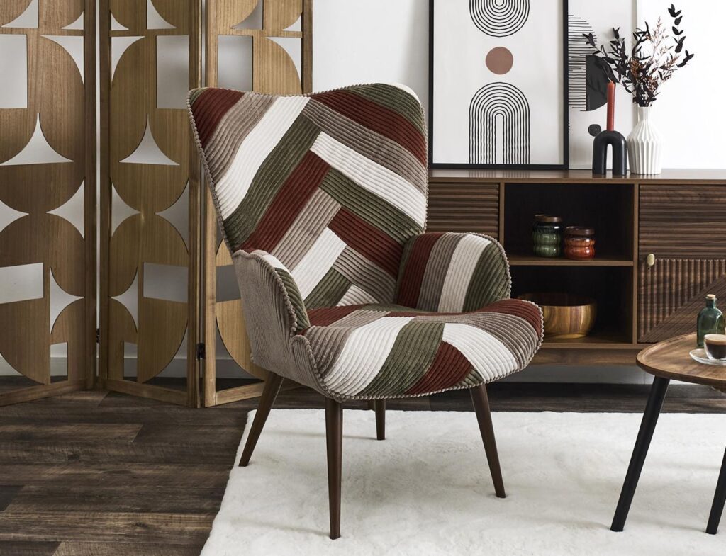 Καρέκλες & Πολυθρόνες Patchwork Living Room Armchair Scott Hd0549