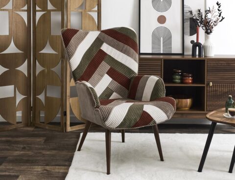 Καρέκλες & Πολυθρόνες Patchwork Living Room Armchair Scott Hd0549
