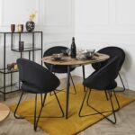Καρέκλες & Πολυθρόνες Round Velvet Armchair Giulia Black Hd0065