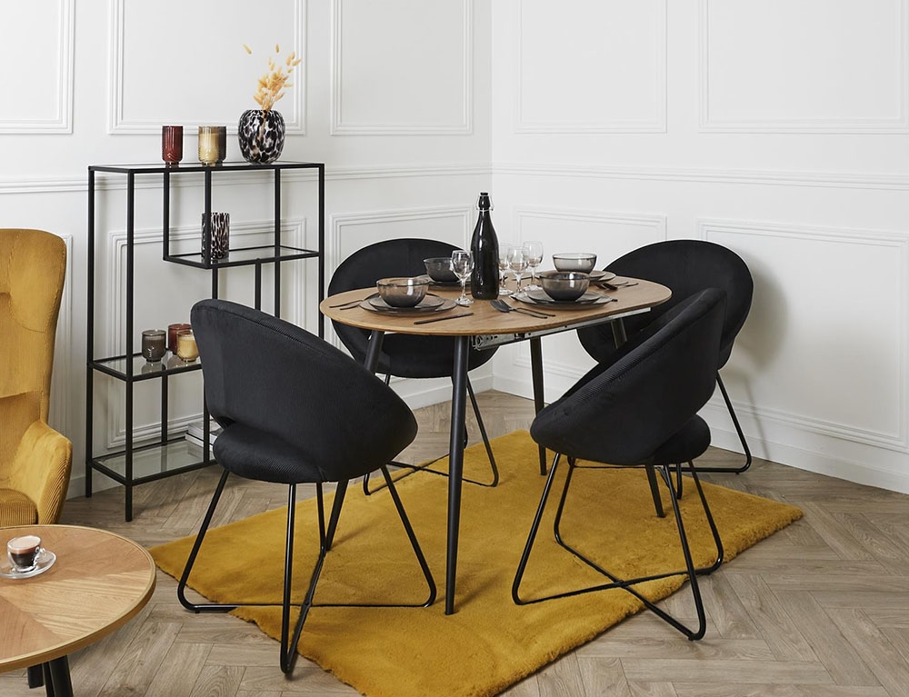 Καρέκλες & Πολυθρόνες Round Velvet Armchair Giulia Black Hd0065