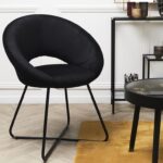 Καρέκλες & Πολυθρόνες Round Velvet Armchair Giulia Black Hd0065