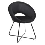 Καρέκλες & Πολυθρόνες Round Velvet Armchair Giulia Black Hd0065