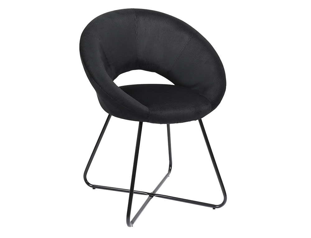 Καρέκλες & Πολυθρόνες Round Velvet Armchair Giulia Black Hd0065