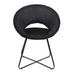 Καρέκλες & Πολυθρόνες Round Velvet Armchair Giulia Black Hd0065