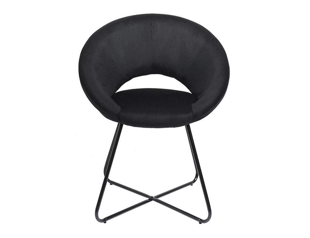 Καρέκλες & Πολυθρόνες Round Velvet Armchair Giulia Black Hd0065
