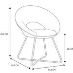 Καρέκλες & Πολυθρόνες Round Velvet Armchair Giulia Black Hd0065