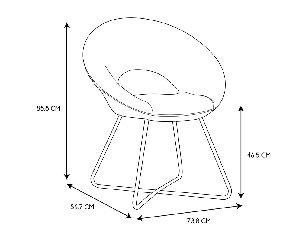 Καρέκλες & Πολυθρόνες Round Velvet Armchair Giulia Black Hd0065
