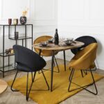 Καρέκλες & Πολυθρόνες Round Velvet Armchair Giulia Black Hd0065