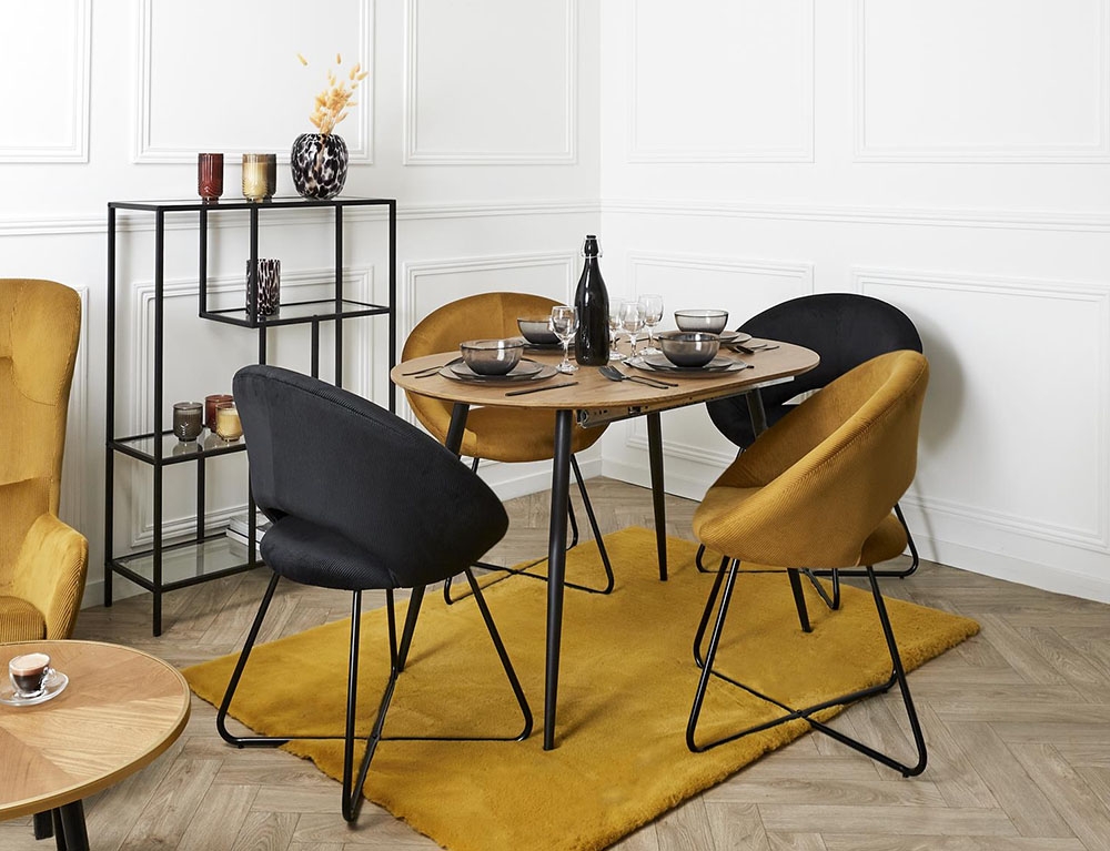 Καρέκλες & Πολυθρόνες Round Velvet Armchair Giulia Black Hd0065