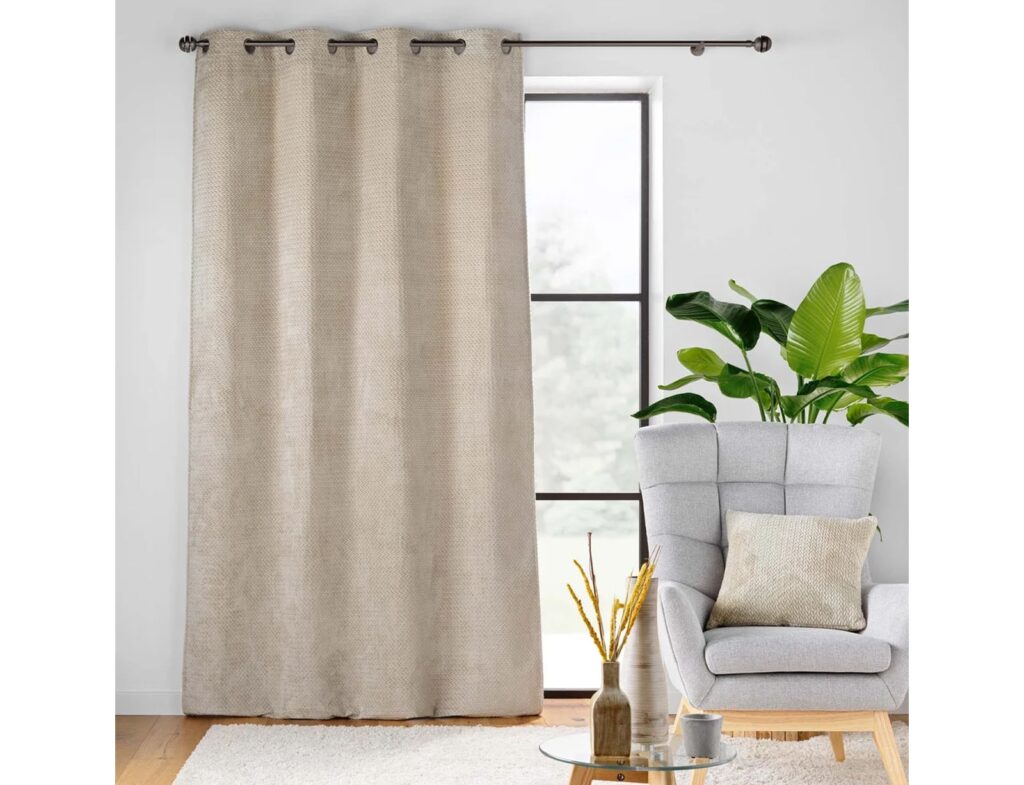 Κουρτίνες & Κουρτινόξυλα Curtain With Eyelets 140 X 240 Cm Plain Embossed F