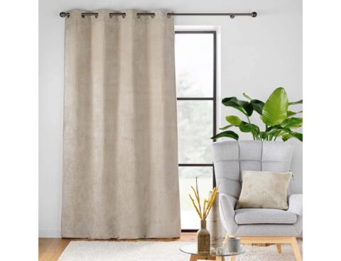 Κουρτίνες & Κουρτινόξυλα Curtain With Eyelets 140 X 240 Cm Plain Embossed F