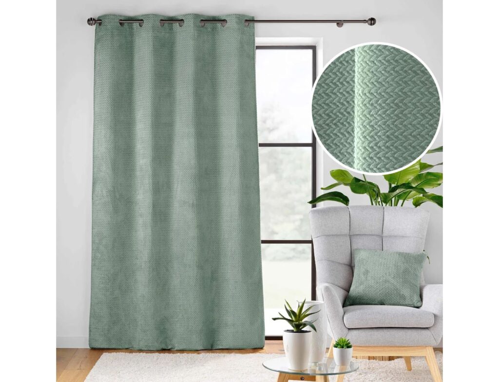 Κουρτίνες & Κουρτινόξυλα Curtain With Eyelets 140 X 240 Cm Plain Embossed F