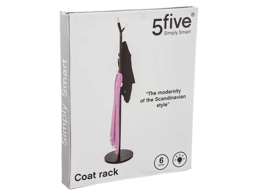 Κρεμάστρες & Καλόγεροι Coat Rack 6H Mtl/Wood Black138934A